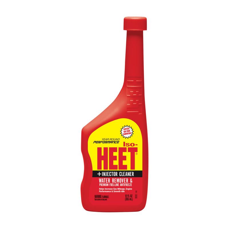Heet Iso-HEET Water Remover And Premium Fuel Line Antifreeze + Injector Cleaner Helps Increase Gas Mileage Improves Engine Performance Year Round Performance, 12 fl. oz. (28202) , Red