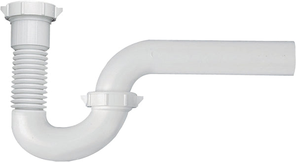 Plumb Pak PP812-40 PlumPak Flex 'N Fix P-Trap, 1-1/2 X 1-1/4 In, Plastic, 1-1/2", White