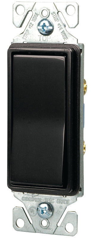 Eaton 7501B 15-Amp 120-Volt Single-Pole Decorator, Black 7501BK-BOX