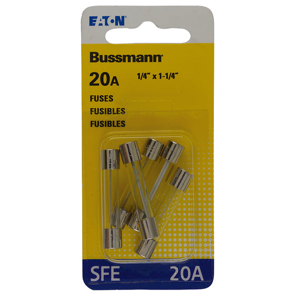 Bussmann BP/SFE-20 20 Amp Fast Acting Glass Tube Fuse BP/SFE-20-RP