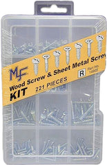 Midwest Fastener 14998 Corp 221 Piece Wood & Sheet Metal Screw Assortment Kit