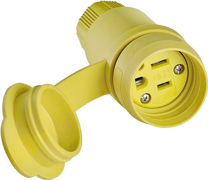 EATON 15W47-K Arrow Hart Grounded Straight Blade Watertight Electrical Connector, 125 V, 15 A, 2 Pole