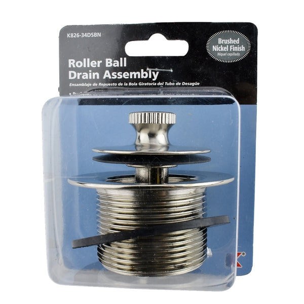 Plumb Pak K826-34DSBN Roller Ball Tub Drain Assembly, Brushed Nickel