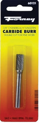Forney 60121 Tungsten Carbide Burr with 1/4-Inch Shank, Cylindrical, 3/8-Inch