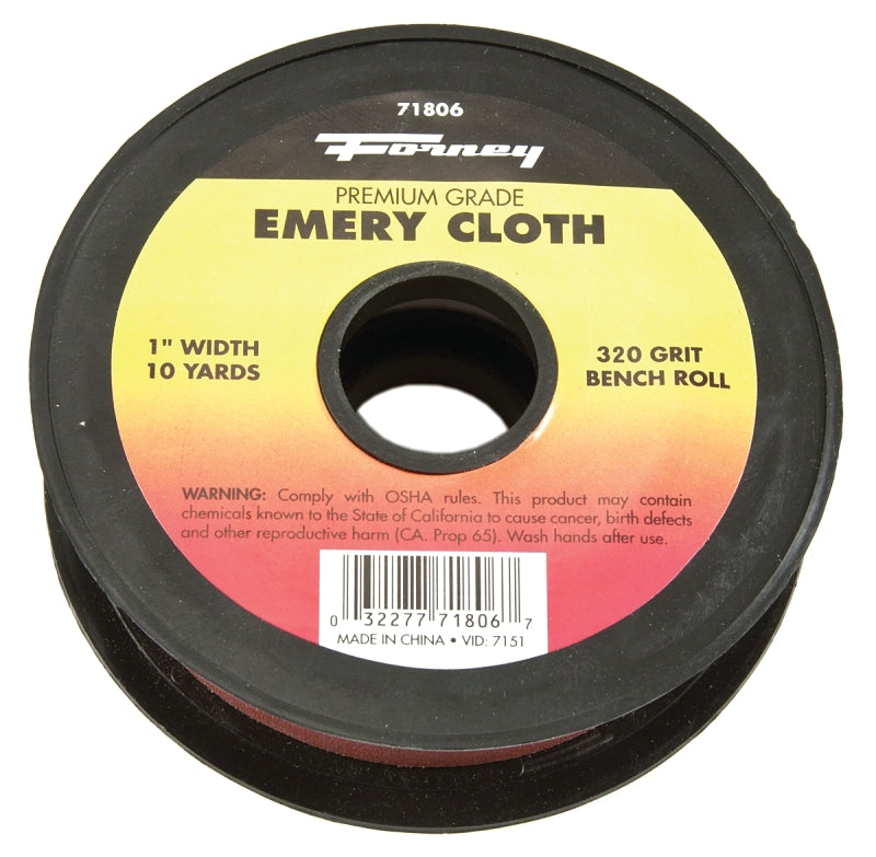 Forney 71806 Emery Cloth, 320-Grit, 1-Inch-by-10-Yard Bench Roll