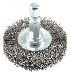 Forney 72726 Wire Wheel Brush, Fine Crimped with 1/4-Inch Hex Shank, 1-1/2-Inch-by-.008-Inch