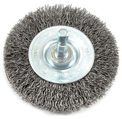 Forney 72733 Wire Wheel Brush, Coarse Crimped with 1/4-Inch Hex Shank, 2-1/2-Inch-by-.012-Inch