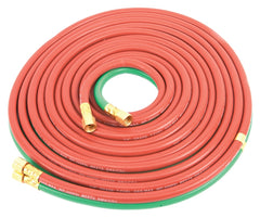 Forney 86164 green and red rubber welder torch hose, 25 ft, 1/4 in ID, 9/16-18