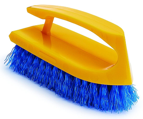 Rubbermaid Commercial RCP6482COB RCP6482COB-Iron-Shaped Scrub, 6quot Brush, White Plastic Handle Bristles, (Navy Blue) FG648200COBLT