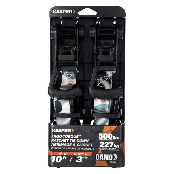 Keeper 1 in. W x 10 ft. L Multicolored Tie Down Strap 500 lb. 1 pk 47310