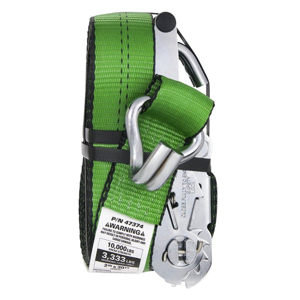 Keeper 47374 30' Chrome Ratchet Tie-Down, Green