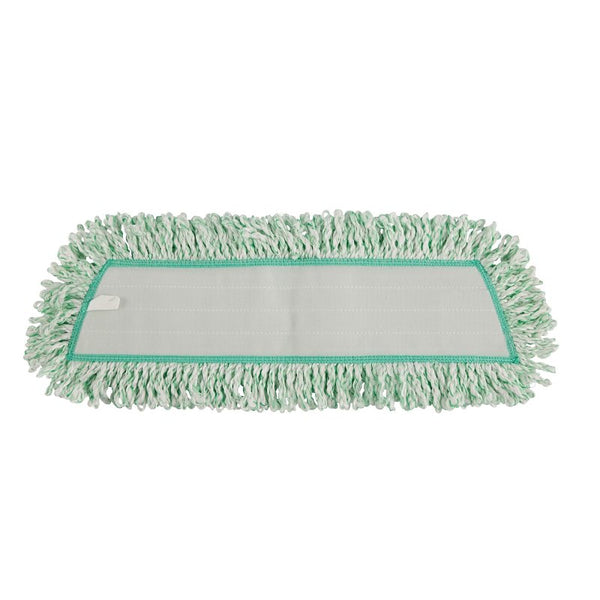 Rubbermaid Commercial Products Light Commercial Microfiber Dust Pad with Fringe, 18 inch, Green, for Janitorial/Professional Cleaners for Light-Duty Cleaning/Dusting/Sweeping FGQ40820GR00