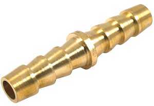 Forney 75361 Brass Fitting, Barbed Hose Splicer, 1/4-Inch to 1/4-Inch