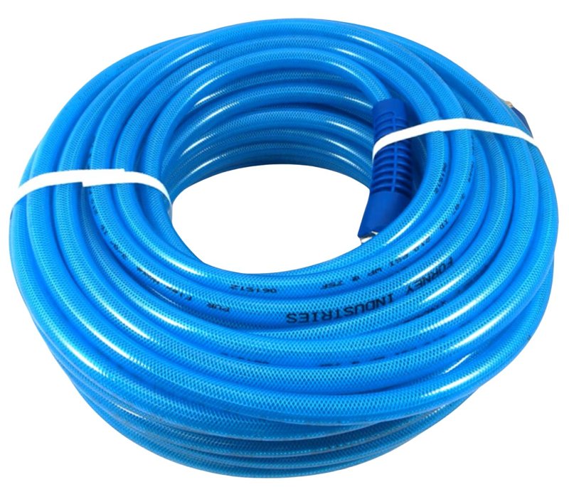 Forney 75442 Air Hose, Blue Polyurethane Flex with 1/4-Inch Male NPT Fittings On Both Ends, 1/4-Inch-by-50-Feet,Medium