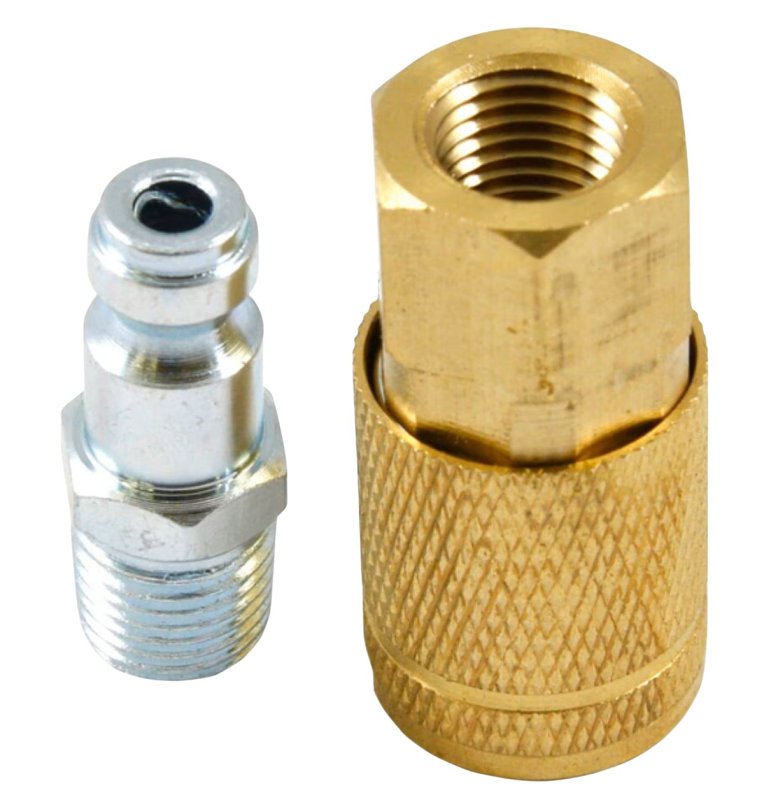Forney 75519 Air Fitting Male Plug and Female Coupler Set, Tru Flate Style, 1/4-Inch-by-1/4-Inch (10-Pack)