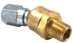 Forney 75540 Brass Fitting, Airline Ball Swivel, 1/4-Inch Male NPT-by-1/4-Inch Female NPT