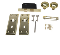 TOOLBASIX 6870372-3L Mortise Lock, Polished, Brass