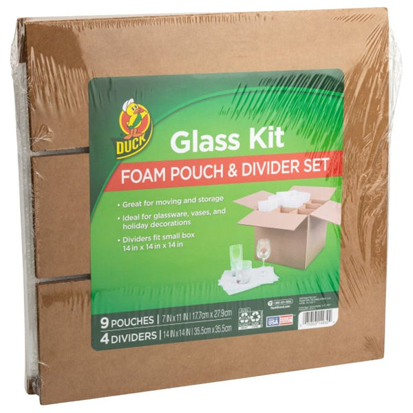 Duck Glass Kit, 4 Corrugate Dividers & 9 Foam Pouches (14 x 14\x 14) (Box NOT Included) 287792