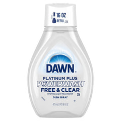 Dawn Free & Clear Powerwash Dish Spray, Dish Soap, Pear Scent Refill, 16 Fl oz (6 Pack) 65739