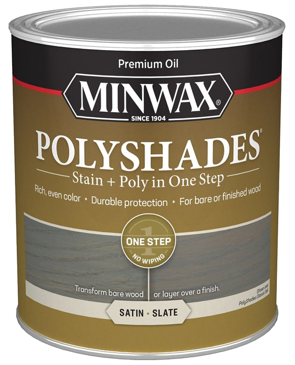 Minwax Polyshades Semi-Transparent Satin Slate Oil-Based Stain/Polyurethane Finish 1 qt 613984444