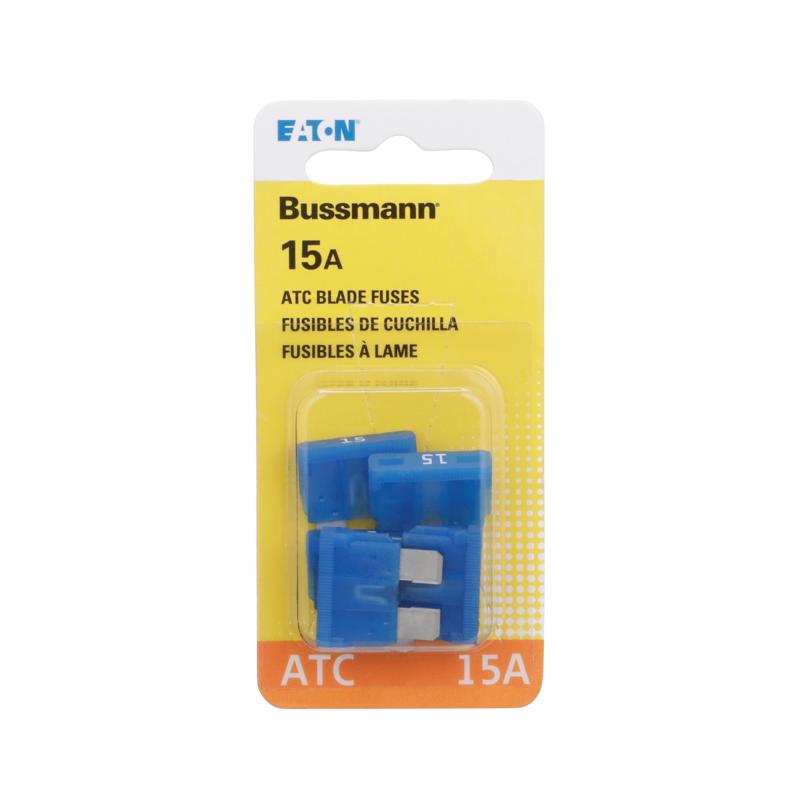 Bussmann BP/ATC-15-RP ATC Automotive Blade Fuse (15 Amp (Card)), 5 Pack
