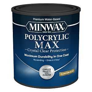 Minwax® Polycrylic® Max, Semi-Gloss, Clear, 1 Quart