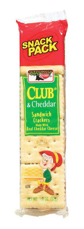 Sandwich Cracker, Club & Cheddar, 8 Cracker Snack Pack, 12/Box