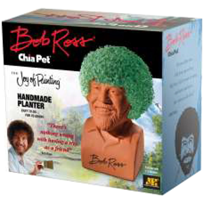 Chia Pet Bob Ross with Seed Pack, Decorative Pottery Planter, Easy to Do and Fun to Grow, Novelty Gift, Perfect for Any Occasion