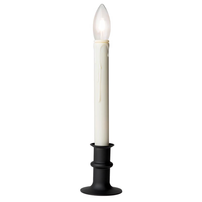 Celestial Lights Battery Operated LED Window Candles with Streetside Brightness Dual LED Bulb with Daily Timer and Adjustable Height (Black) P-1524-OI