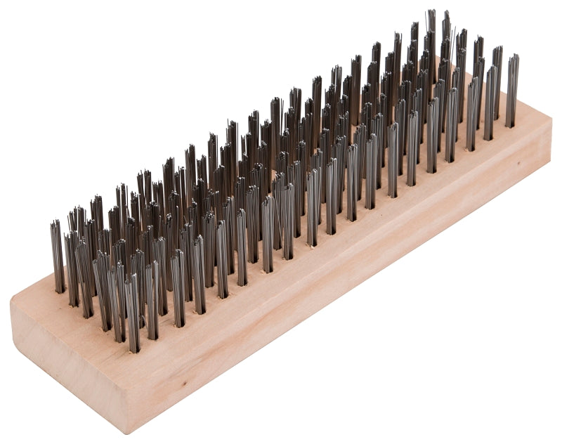 Mintcraft WB00619S Wire Brush, Steel Trim, Hardwood Handle