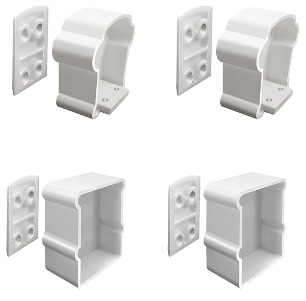 Barrette Outdoor Living Vinyl White Extra Premier Rail Bracket Kit 73012494