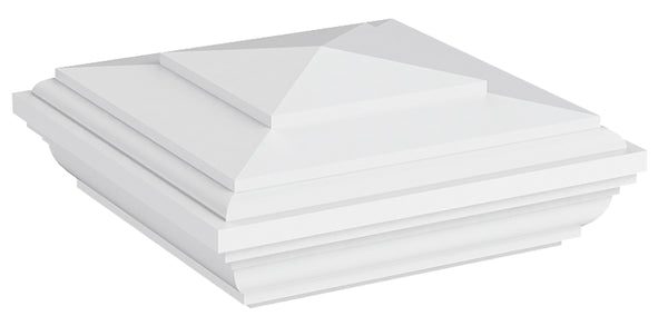 Barrette YardSmart 73012500 New England Top with Glue Vinyl Railing, 4" x 4", White