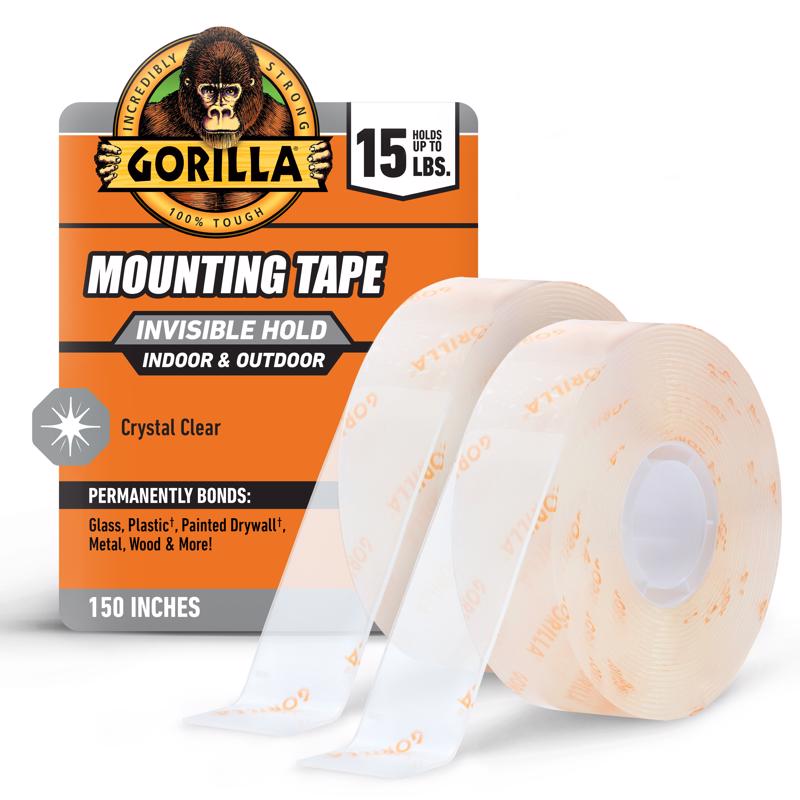 Gorilla 1 in. W x 150 in. L Mounting Tape Clear