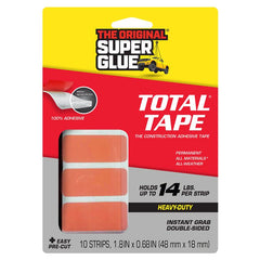 Super Glue - Total Tape Pre-Cut Strips - 10 Strips (1 Count) 11710507