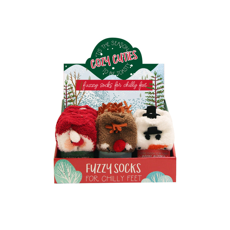 Dm Merchandising Inc Cozy Cuties Winter/Christmas Fuzzy Socks Polyster 1 pk