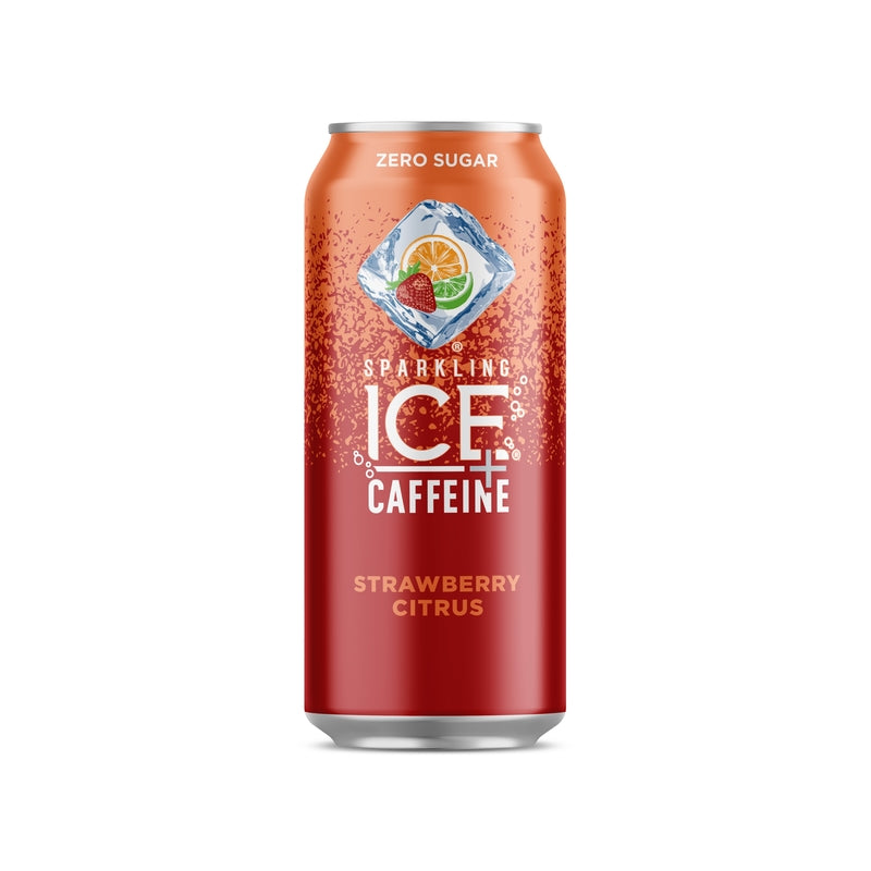 Sparkling Ice, Zero Sugar Caffeine Strawberry Citrus Sparkling Water, 16 Fl Oz