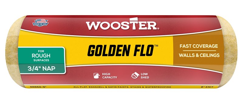 Wooster Brush RR662-9 Golden Flo Roller Cover 3/4-Inch Nap, 9-Inch