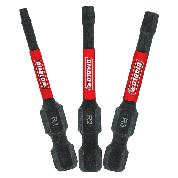 Diablo DSQV2-S3 2 in. Square Drive Bit Assorted Pack (3-Piece)
