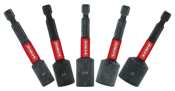 Diablo DNTSL-S5 2-9/16 in. Magnetic Nut Setter Assorted Pack (5-Piece)