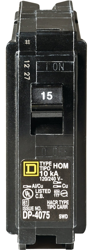 Square D HOM115C Single-Pole Circuit Breakers Black