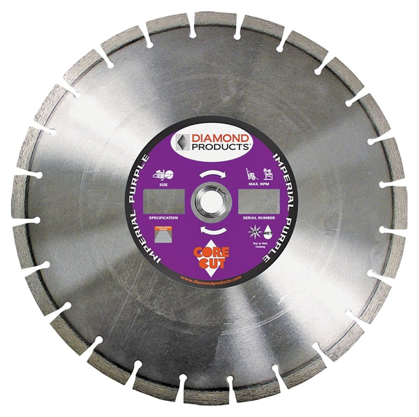 Diamond Products 15379 14 in. x .125 x Unv Imperial Purple Dry Segmented High Speed Blade W/Universal Arbor