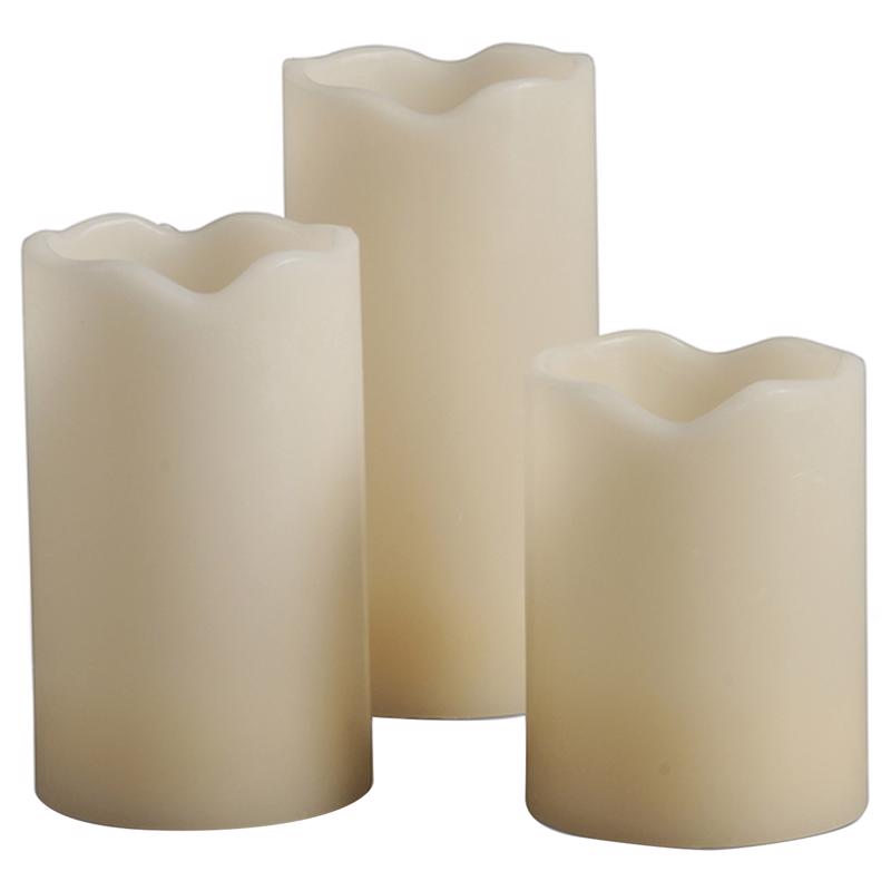 2 Sets of 3 LED Pillar Candles (6pc Total)