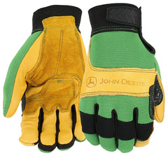 West Chester John Deere JD00009 Top Grain Cowhide Leather Work Gloves with Reinforced Palm: Large, 1 Pair JD00009-L