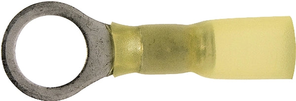 Calterm 65726 Waterproof Electrical Ring Terminal, 12-10 AWG, Heat-Shrink Insulated, Crimp Connection, 7 Pk, Yellow
