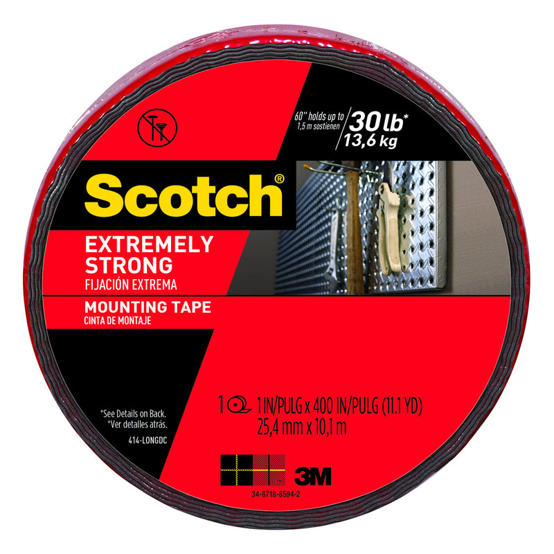 3M Scotch 414-LONGDC 1 X 400 Black Extreme Indoor/Outdoor Double Sided Mounting Tape