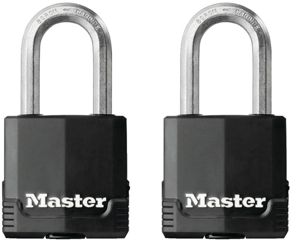 Master Lock Magnum Heavy Duty Outdoor Padlock with Key, 2 Pack Keyed-Alike, Covered M115XTLF