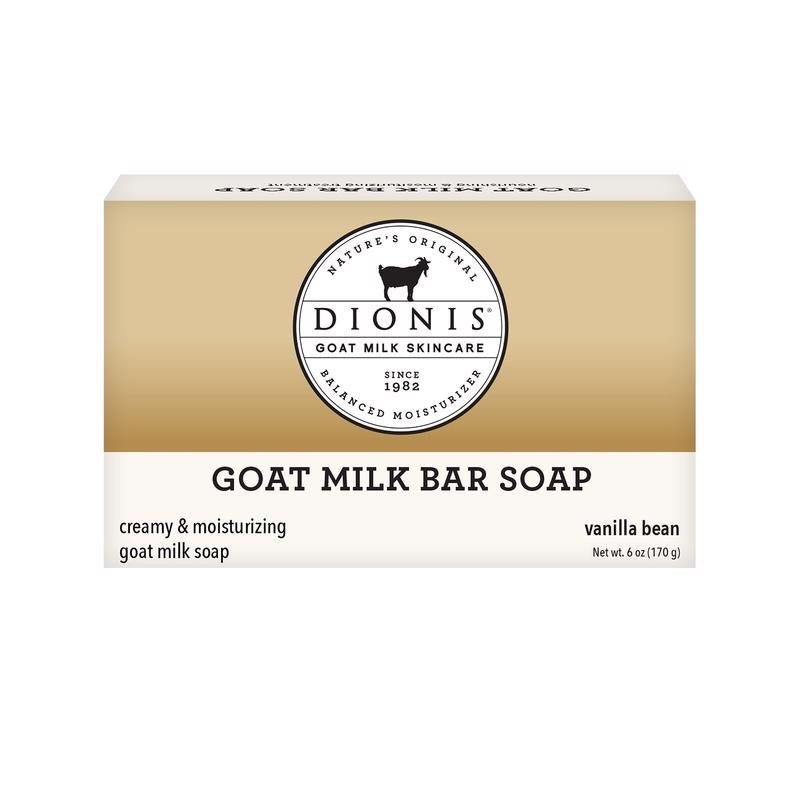 Dionis Goat Milk Skincare 6oz Vanilla Bean Scented Hand & Body Bar Soap - Moisturize, Restore, For All Skin Types, Non Greasy, No Residue - Cruelty Free Made In The USA - Paraben Free Formula