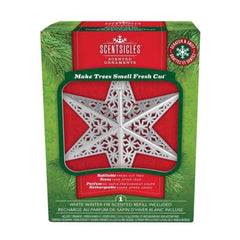 Scentsicles Scented Ornament - Christmas Star (White) with White Winter Fir Scented Insert, Holiday Air Freshener RSW-NA-WWF-0016