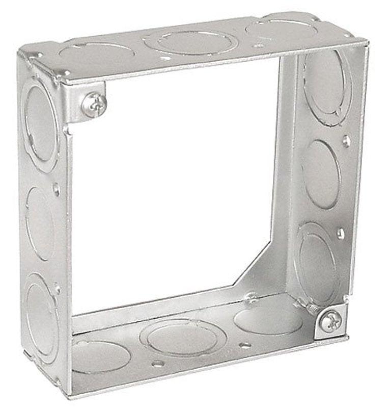 SOUTHWIRE 4 in. W X 1-1/2 in. D Steel Metallic Square Extension Ring with SIX 1/2 in.