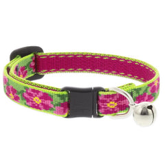 Lupine Cat Safety Collar with Bell 1/2" Wide Petunias adjusts 8-12" 22227